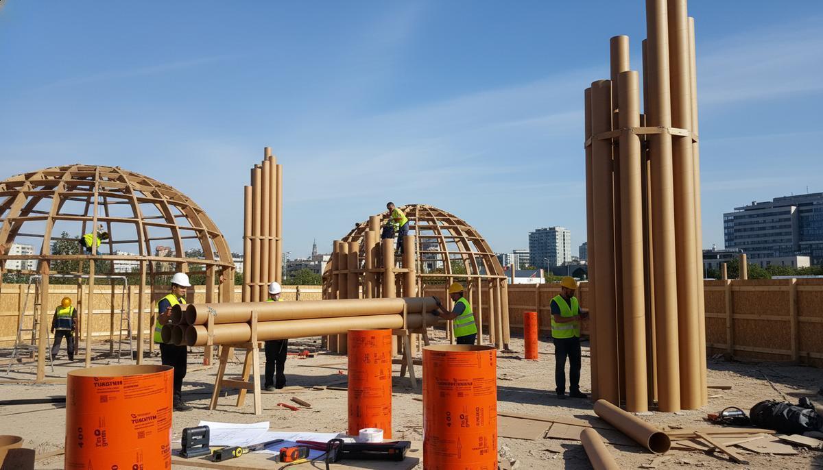 Estruturas temporárias com formas de papelão