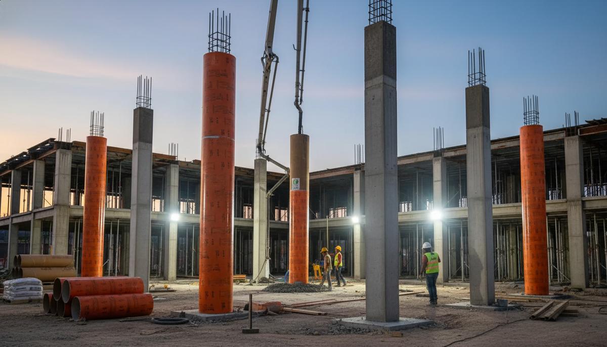 Pilares perfeitos: uso de formas de papelão circulares para construção